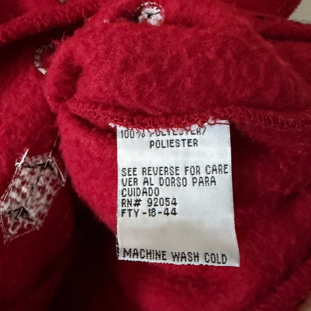 CAROLYN TAYLOR Womens Embroidered Fleece Vest Cottagecore Festive Holiday Size L